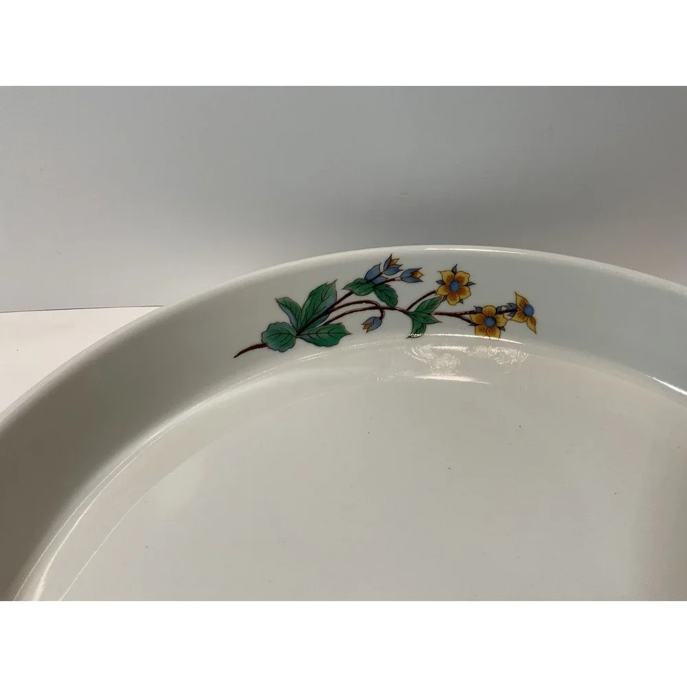 Woodhill Fine Bakeware‎ Round Floral Serving Pie Plate Dish Microwave Oven Safe